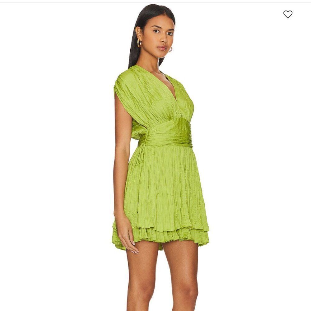 FREE PEOPLE Bonny Mini Dress in Citron Silk XS - Picture 2 of 4